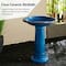 Glitzhome® 21.5" Faux Ceramic Tall Pedestal Birdbath